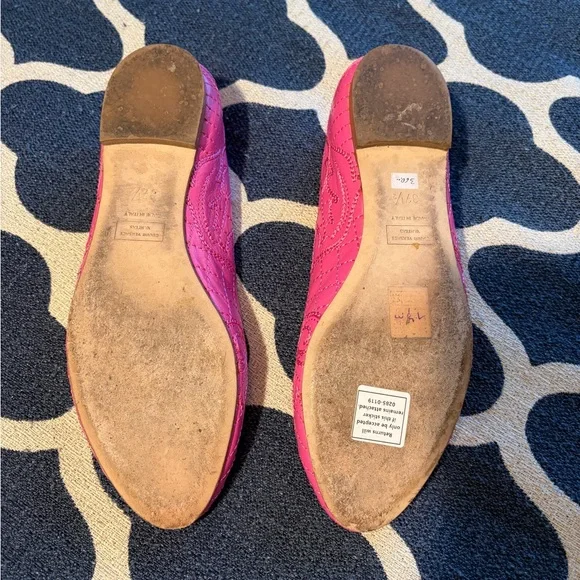 Versace Fuchsia Embroidered Flats